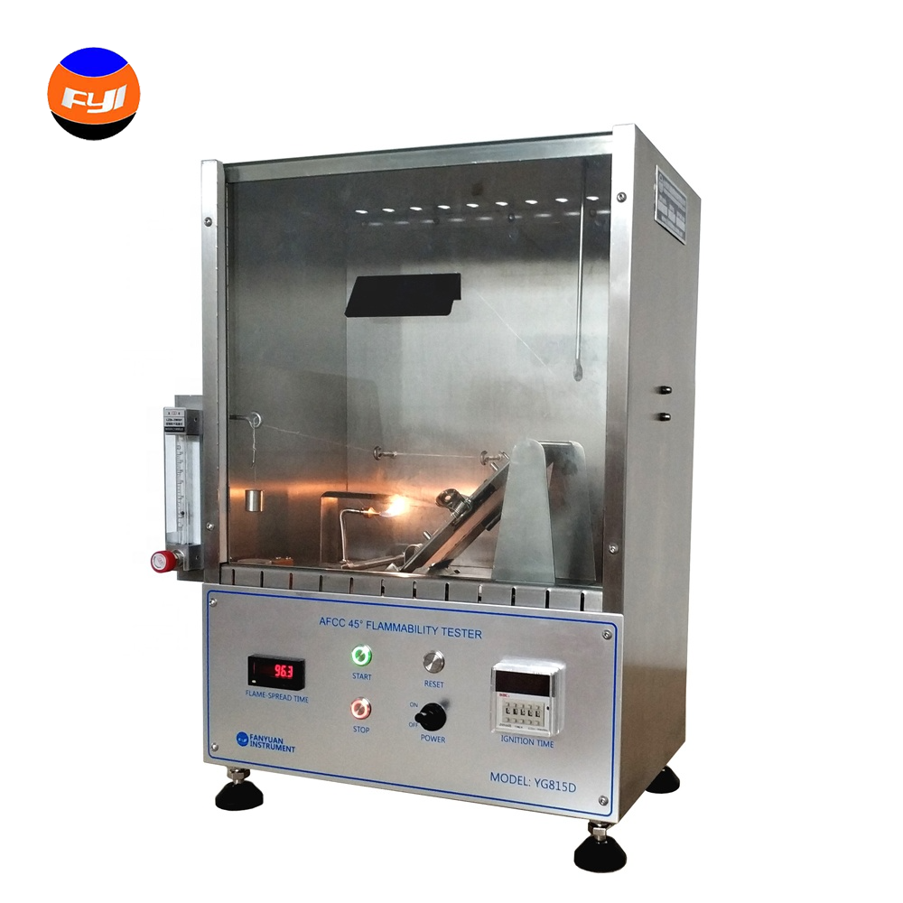 ASTM D6413 16 CFR Part 1615 Flammability Testing Chamber FYI Brand Vertical Flammability Tester YG815A 