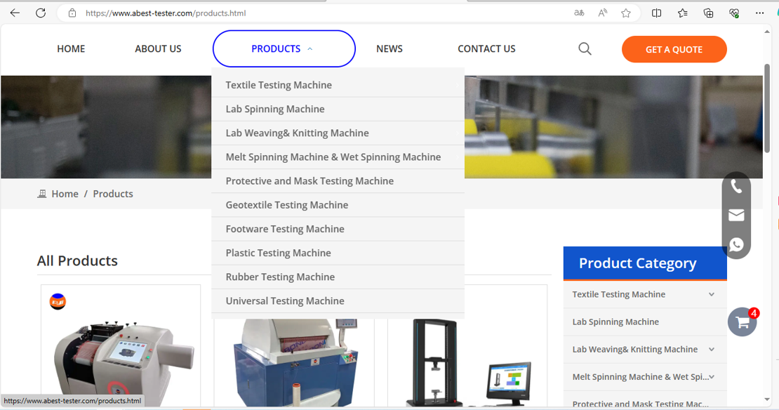 Textile testing machine